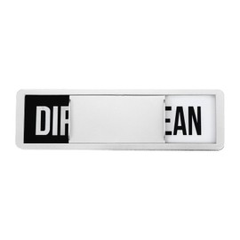 PATIKIL Dishwasher Magnet Clean Dirty Sign, 7x2 Inch Clean & Dirty Dishwasher Sliding Indicator Silver Acrylic Magnet Sign Kitchen Gadget, Black & White