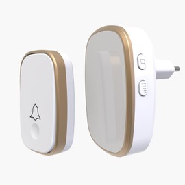 Wireless Doorbell, 400M Range Electronic Doorbell, Loud Enough with 5Volume Levels and 52 Melodies, LED Light Flashing (White)