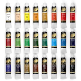 Myartscape Acrylic Paint Set - 24 x 12ml Tubes - Lightfast - Heavy Body - Long Lasting - Vibrant Colors - Professional Art Supplies - Artist Quality Paints
