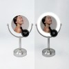BROOKSTONE | 1X/10X Magnifying Double-Sided Lighted A/C Plug-In Tabletop Mirror