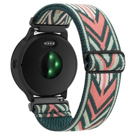 Wanme Elastic Nylon 20mm Doublemint Sports Watch Band for Garmin Forerunner 55/645/245/Venu/Venu Sq