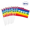 50/100Pcs Mini Peace Flag Rainbow Pacifist Flag Hand Held Polyester
