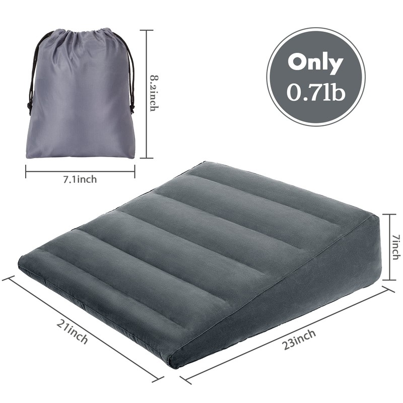 USHMA Inflatable Wedge Pillow, Portable Travel Wedge Pillow, Fast Inflation