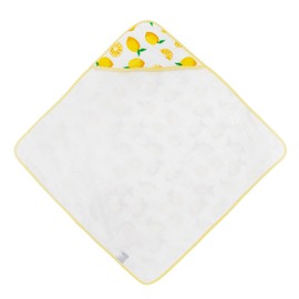 Little Unicorn Cotton Muslin & Terry Infant Hooded Bath Towel | 100% Cotton Muslin & Terry | Extra Soft and Absorbent | Newborn, Baby | Unisex | 30” x 30” | Lemon