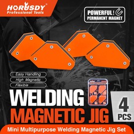 HORUSDY 4-Pack Welding Magnet Set, Magnetic Square Welder Holder, Orange, 4.5KG/10LB