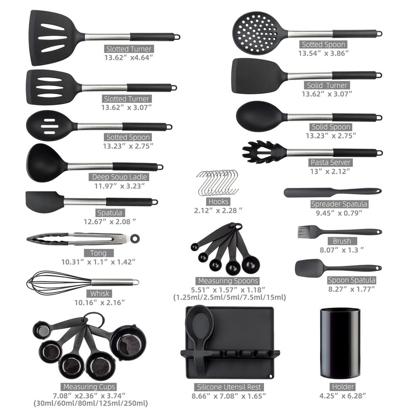 LeMuna Silicone Kitchen Utinsels Sets Heat Resistant Kitchen Utensils Set,