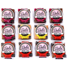 Dolci di Maria | Chocolate Raspberry Blondie Brownie Variety Pack | Gluten & Dairy Free Snack | 1 Pack of 12 Brownies, 3.0 ounce each