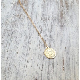 Gold Coin Necklace Vintage Pendant Jewelry