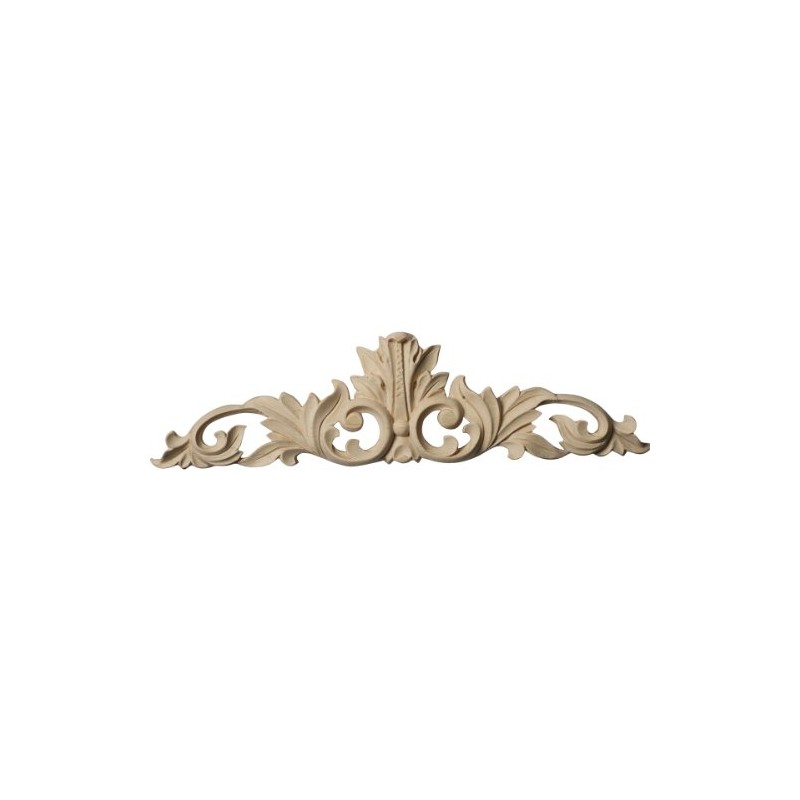 Ekena Millwork ONL12X03X01LFMA Small Green Leaf Center with Scrolls, 12