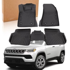 OUMURS Car Floor Mats for Jeep Compass 2017-2024 2025 TPE Rubber Liners Accessories New