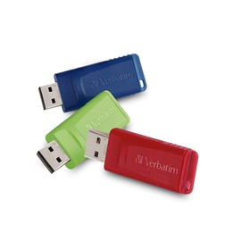 Verbatim 8GB Store 'n' Go USB Flash Drive - PC / Mac Compatible - 3pk, Red, Green, Blue - 98703