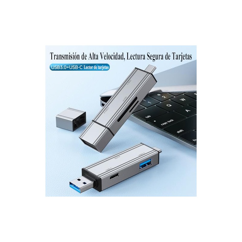 4 en 2 Lector de Tarjetas USB C y USB