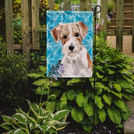 Caroline's Treasures BB9438GF Wire Hair Jack Russell Winter Garden Flag Mailbox Flag Decorative Yard Flag Banner Outside Patio Artwork Yard Flower Beds, Garden Size, Multicolor