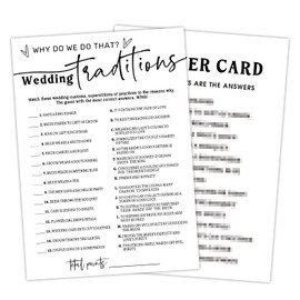 Why Do We Do That - Wedding Bridal Shower Game, Bachelorette Party Wedding Shower Favors, 30 Game Cards & 1 Answer Card, Engagement Party Games Activity Supplies, Wedding Games for Reception -L837