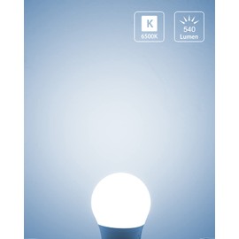 QNINE 𝐄𝟐𝟕 Screw Bulb, Cool White, 𝟔𝟓𝟎𝟎𝐊, 540lm, 𝟔𝐖 (𝟔𝟎𝐖 Equivalent), LED Golf Balls, Non-Dimmable, 3-Pack