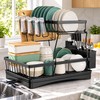 2-Tier Dish Drying Rack for Kitchen Countertops – Removable Metal