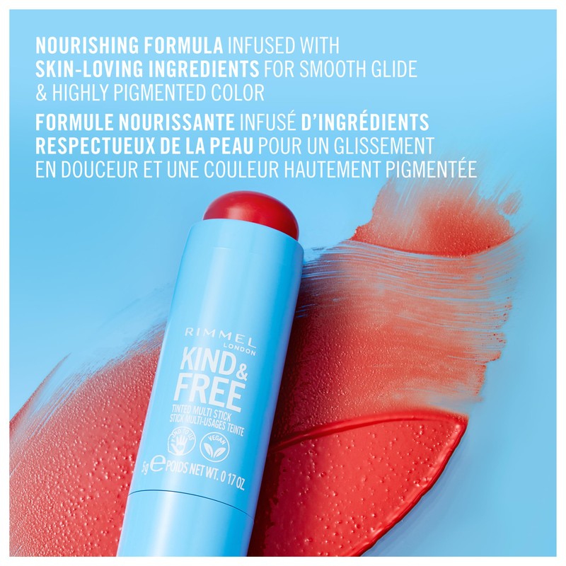 Rimmel Kind & Free Multi-Stick, For Cheeks and Lips, Hydrating,