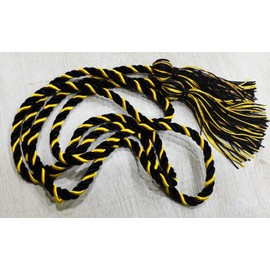 HEPNA Cordones de graduación Hechos a Mano (Negro/Dorado, 2 Unidades)