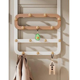 SANTOUXIANG Over The Door Hook Door Hanger Hook Rack with 14 Hooks for Hanging Coats, Clothes Hats Robes,Backpack, Jacket, Door Towel Rack Towel Hanger Door for Bathroom Children's Room,Brown