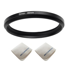 52mm Lens to 46mm Camera Lens Adapter 52mm to 46mm Step Down Ring Adapter Ring for All Brands of UV ND CPL, with Premium Lens Wiping Cloth 2 Pack (52mm-46mm)
