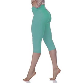 Extra Soft Capri Leggings with High Wast - 20 Colors Packs - Plus (One Size, Mint)
