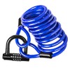 DocksLocks Anti-Theft Weatherproof Coiled Security Cable with Reinforced Looped Ends and Short Shackle U-Lock 5ft