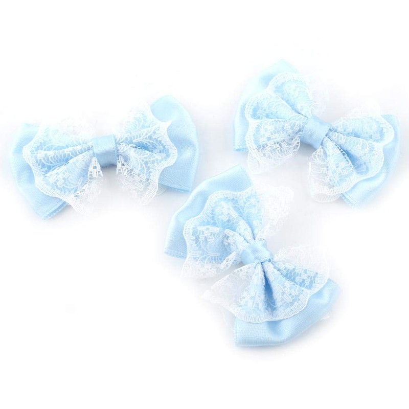 HEEPDD Bow Appliques, 50Pcs Mini Satin Ribbon Bows Lace Craft