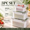 Produce Storage Containers for Fridge with Removable Colanders & Locking