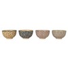 Creative Co-Op Floral Mosaic Stoneware Bowl Set, Multicolor, Set of