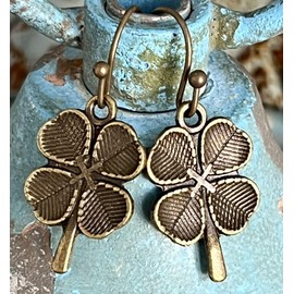 Bronze Four Leaf Clover Earrings Irish. Jewelry Earrings for Women #3298FE91