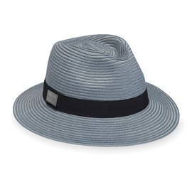 CARKELLA Por Wallaroo Fairway Fedora - UPF 50+, apto para viajes, ligero, ajuste ajustable, diseñado en Australia, Azul/Patchwork, Medium-Large