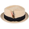 MAZ Summer Straw Diamond Crown Pork Pie Hat - with