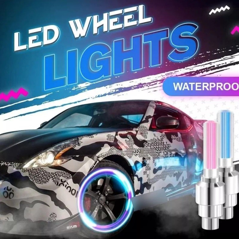 Valve Led 10 Tapones Led Valvula Llanta Auto Moto Bicicleta