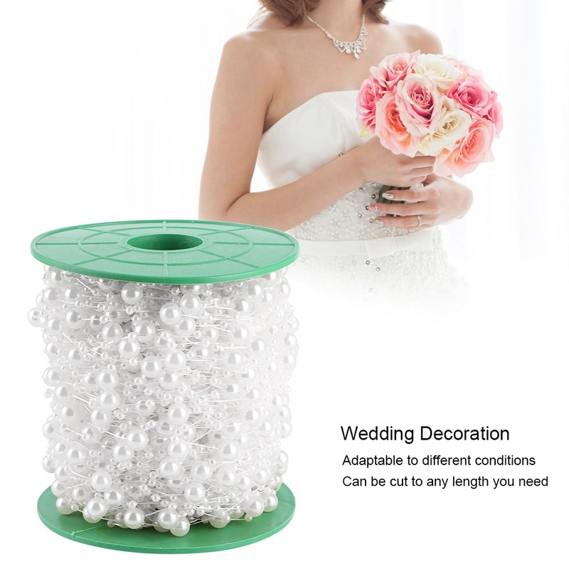 Faux Pearl Bead String Artificial Beading Accessories DIY Bouquet Clothes
