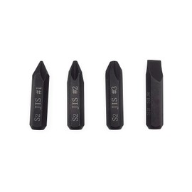 3Pcs JIS Impact Screwdriver Bits and 1Pcs Slotted Impact Bit for Manual Impact Driver, 5/16" Hex Shank, S2 Alloy Steel,36mm Long- Ideal for Japanese Automotive & Motorcycle Repairs (JIS #1+#2+#3+SL8)
