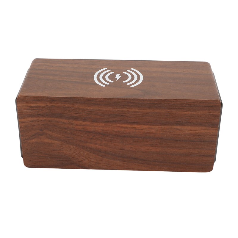 Wooden LED Clock Home Bedroom Brown Digital Alarm Clock with