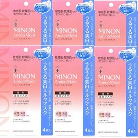 [6 Boxes] Minon Amino Moist Moisturizing Whitening Milk Mask, 6.6 fl oz (20 ml) x 4 x 4 x 6 Boxes (4987107623423-6)
