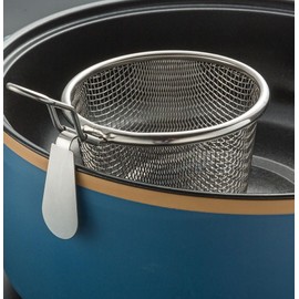 Stainless Steel Pasta Basket, Fine Mesh Strainer with Handle, Mesh Spider Food Dumpling Noodle Strainer Food Strainers (Hot Pot Spoon, One Size)