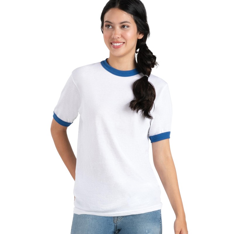 Augusta Sportswear Men's Large Ringer tee Shirt, Gold/Navy