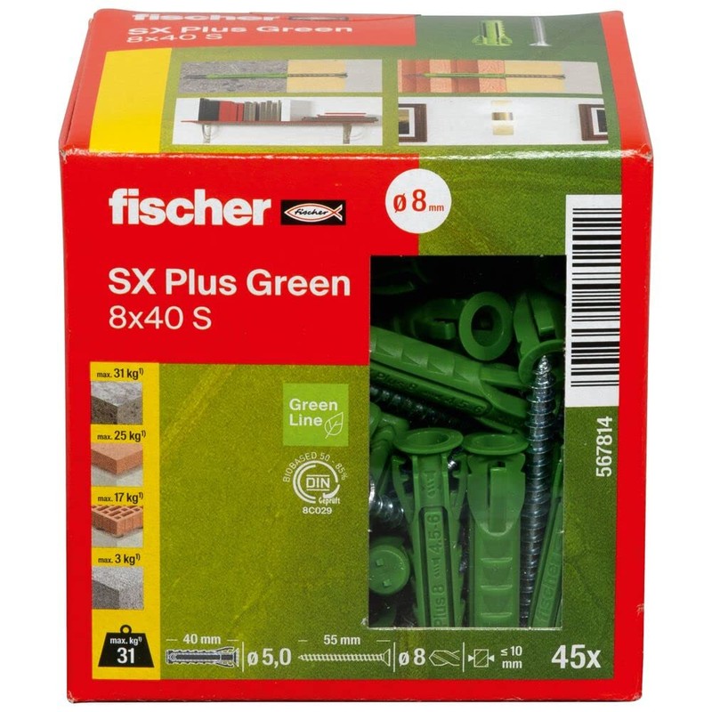 fischer Expansion dowels SX Plus Green 8 x 40 S,