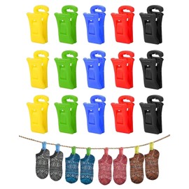 AORHOFJ Pack of 15 Sock Holders with Hooks, Washing Machine Sock Holder for Washing Machine and Dryer, Hook Sock Holder Fits Directly in Drawer, No Folding Required