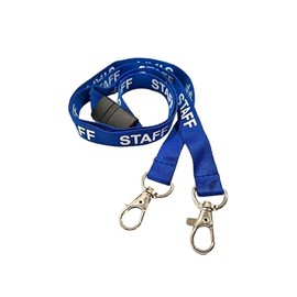 Customcard ltd Blue STAFF lanyards,OPEN END, 2 trigger clips,single safety break (1)