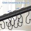 12 Pack Black Shower Curtain Hooks Double Sided, Rust Proof