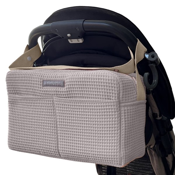 MIMUSELINA Pram Organiser with Large Capacity Pram Bag with +