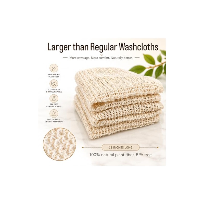 April Angels Toallita Sisal 100 Natural Exfoliación Suave Una Piel