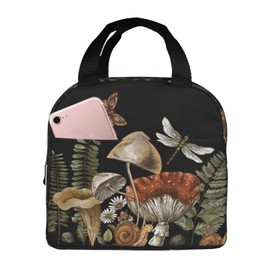 MOLIAN Witch Mushroom Lunch Bag For Teen Girls Women, Oxford Cloth Reusable Lunch Tote Box Bag For Work School