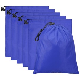 PATIKIL Reise-Aufbewahrungstaschen mit Knebel 14 x 16 Zoll, 6er Pack Wasserdichte 210D Polyester Zugbeutel Stuff Sack Cinch Bag für Fitnessstudio Reisen Wandern, Saphirblau