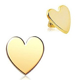 TheMaddHatter 24k Gold Plated Heart Dermal top Plated Over 316l Surgical Steel (14g) (1 Piece) (Gold)