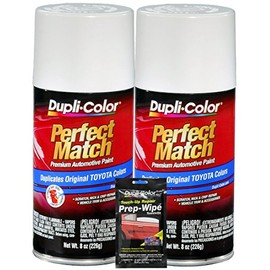 Dupli-Color Super White II Exact-Match Automotive Paint for Toyota Vehicles (8 oz.), Bundles with Prep Wipe (3 Items)