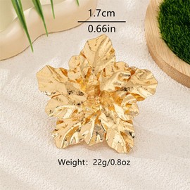 Vintage Large Flower Statement Ring for Women Gold Plated Elegant Boho Oversized Floral Open Adjustable Exaggerated Knuckle Middle Tail Thumb Finger Band Ring Comfort Fit Cocktail Party Jewelry